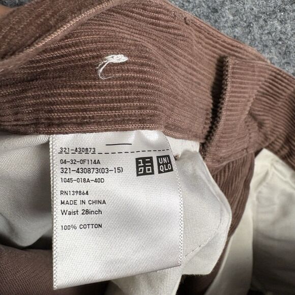 Uniqlo Pants Womens Size 28 Brown Corduroy Crop - Picture 10 of 11